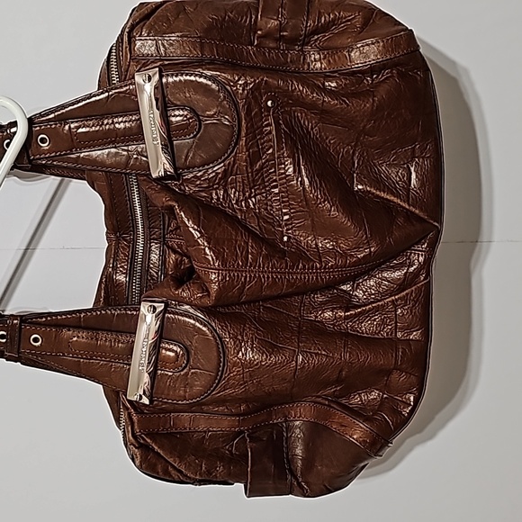 B Makowsky Chestnut Leather Hand Bag - Picture 5 of 13